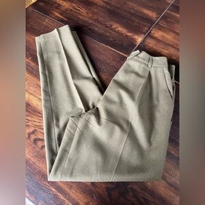 Burberrys Vintage Wool Dress Pants Women’s 6 Army Green Pockets USA Tapered ***